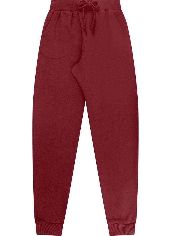 Calça Moletom Peluciado Básica Vermelho