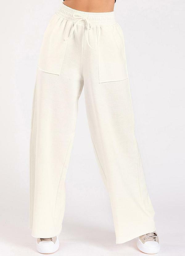 Calça Moletom Wide Leg Val Off-White