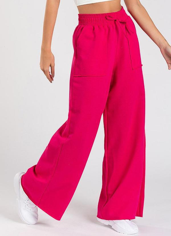 Calça Moletom Wide Leg Val Pink