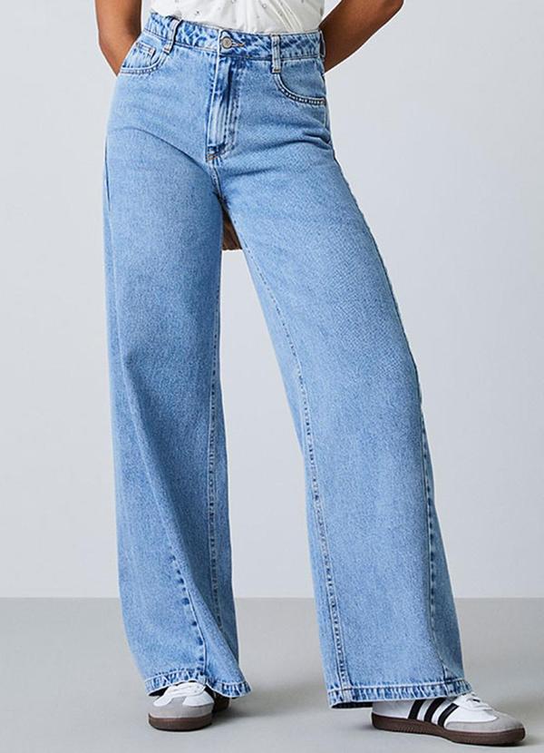 Calça Over Jeans Azul Azul