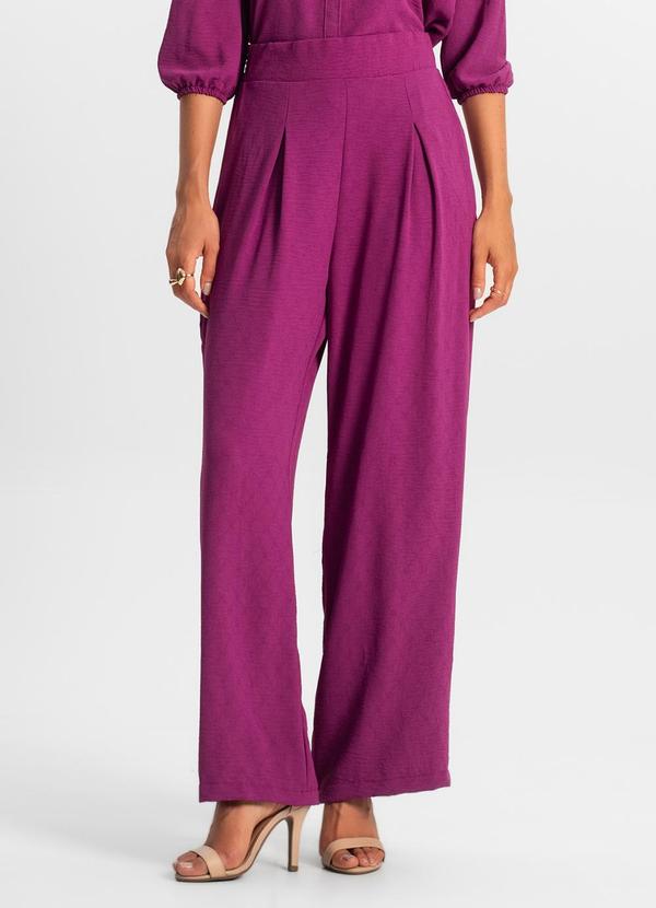 Vista 2 Calça Reta Feminina Roxo Rovitex Rovitex