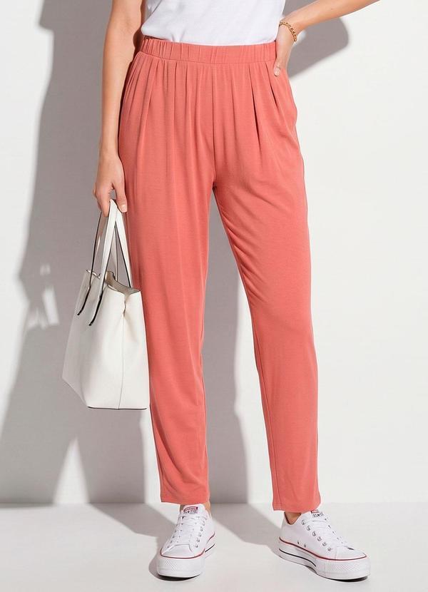 Calça Rosê Soltinha com Pregas