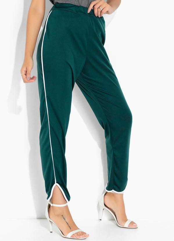 Vista 2 Calça Verde com Barra Assimétrica Moda Pop Moda Pop