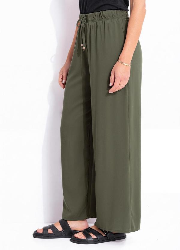 Calça Verde Militar em Malha Crepe