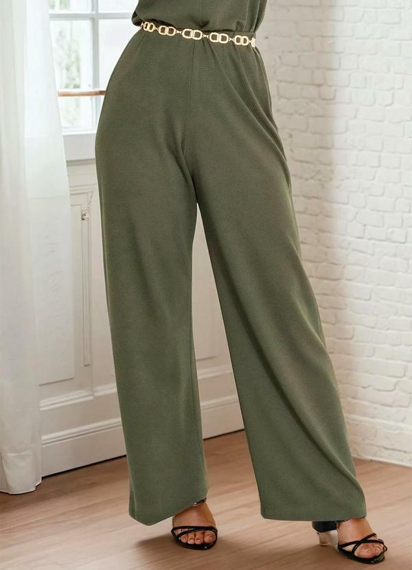 Calça Verde Militar em Malha Favo