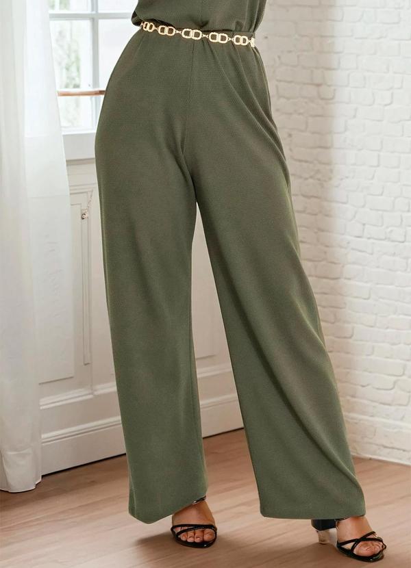 Calça Verde Militar em Malha Favo