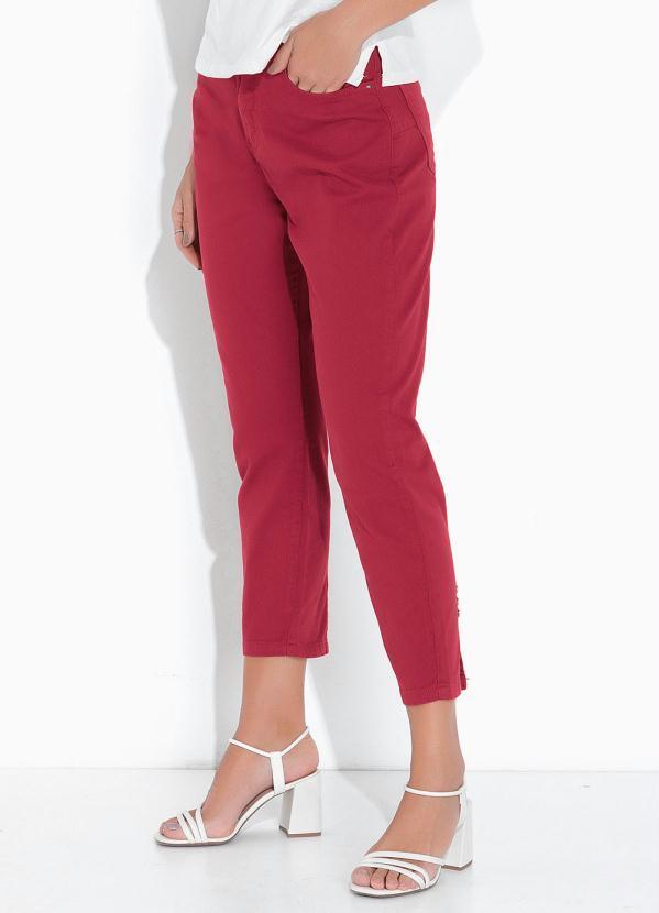 Calça Jeans Cropped Vermelha