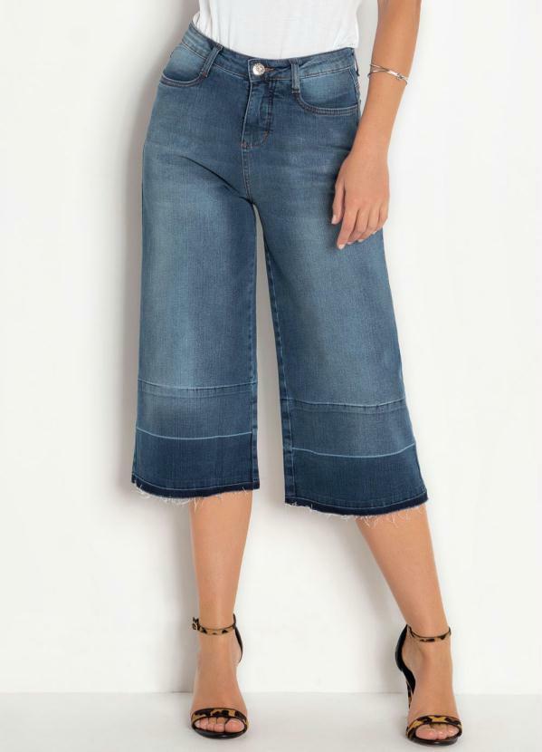 Vista 2 Calça Jeans Pantacourt Azul bonprix bonprix