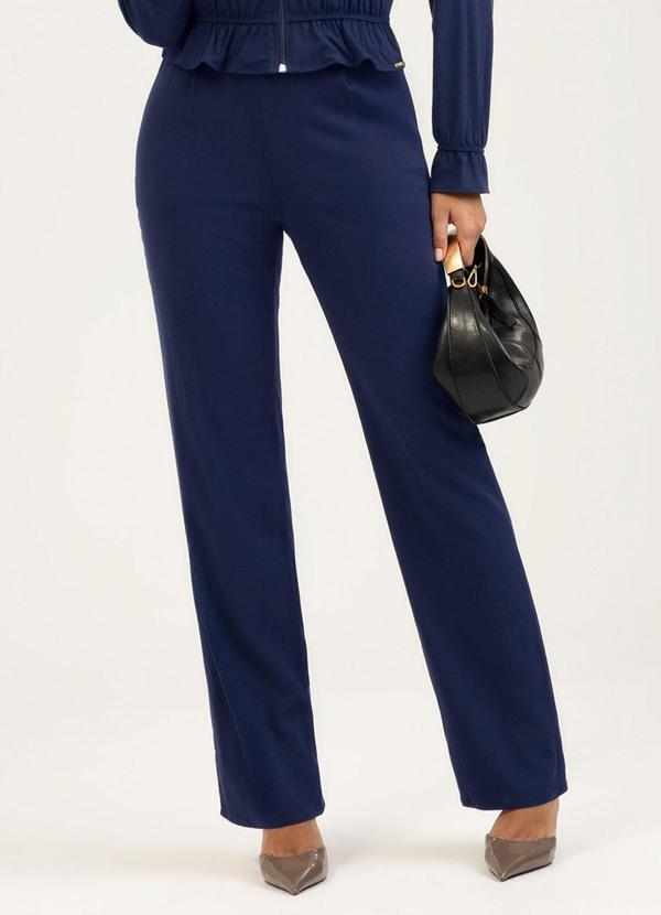 Calça em Viscose Azul Escuro