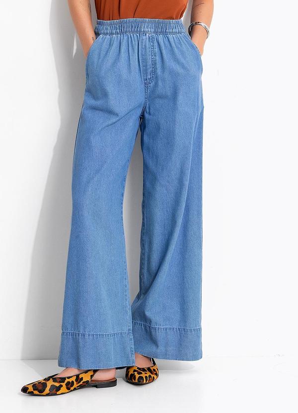 Calça Azul Claro em Jeans de Algodão