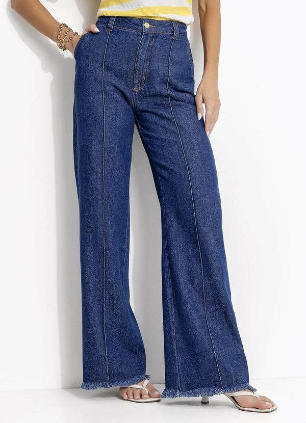 Calça Azul Escuro em Jeans