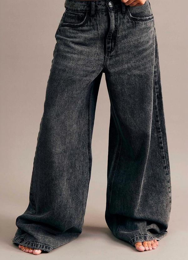 Calça Baggy After Dusk em Denim Black Preto