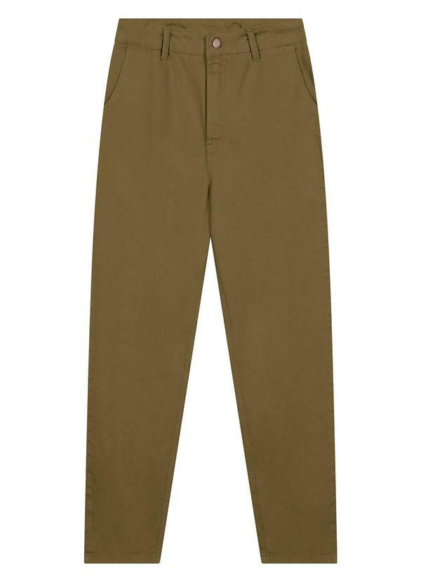 Calça Feminina Mom Sarja Verde