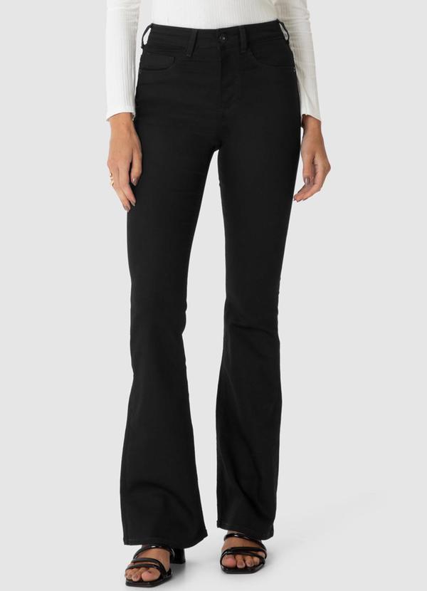 Vista 2 Calça Flare Cintura Alta em Sarja Preto Malwee Malwee