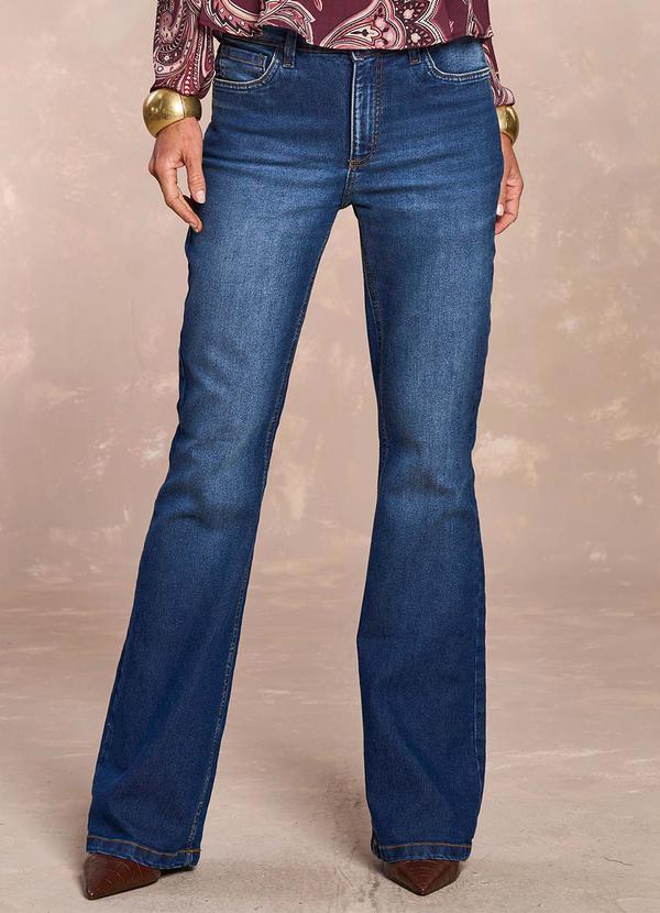 Calça Flare Petit Jasmim Retrô Glam Azul