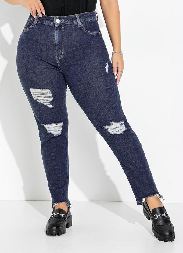 Calça Jeans Azul Escuro Cigarrete