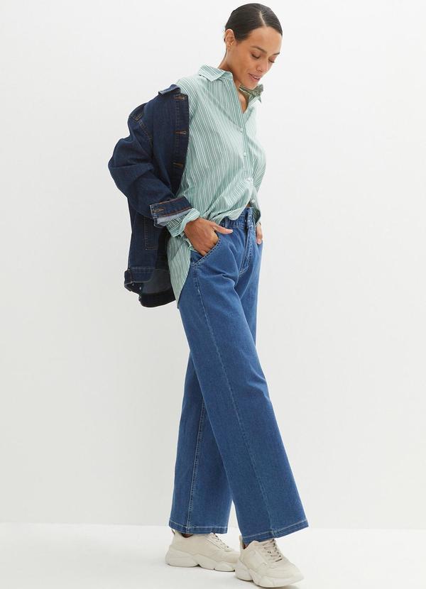 Calça Jeans Azul Escuro em Jeans