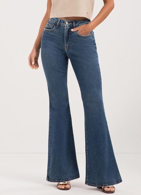 Vista 2 Calça Jeans Flare para Pequenas Azul Lunender Lunender