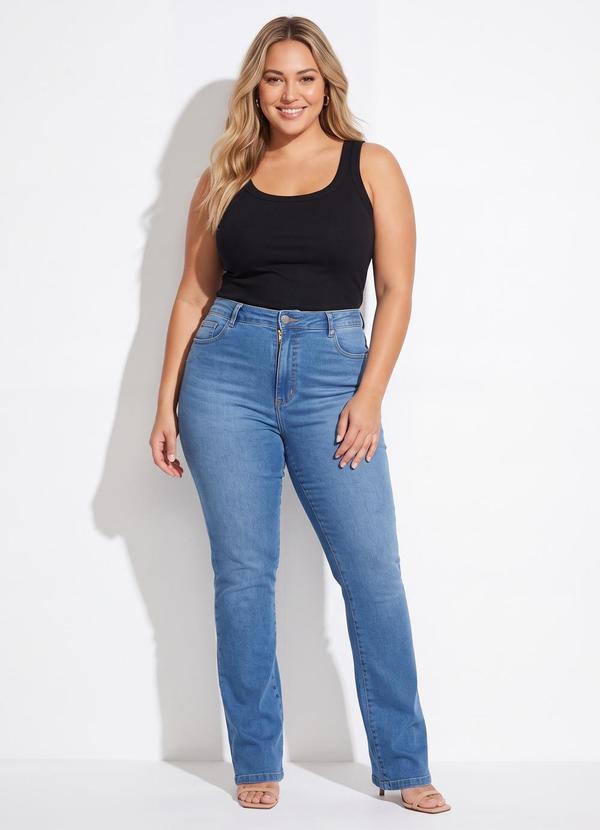 Calça Jeans Flare Plus Size Azul