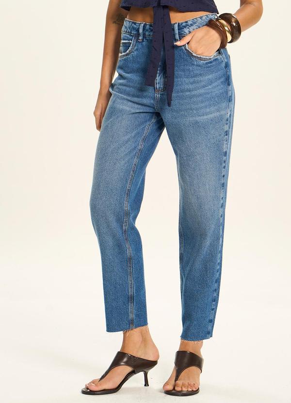 Calça Jeans Mom Cintura Alta Azul