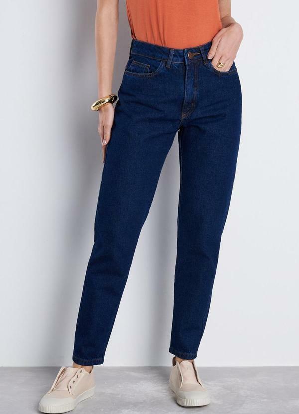 Calça Jeans Mom Clay Cintura Alta Azul