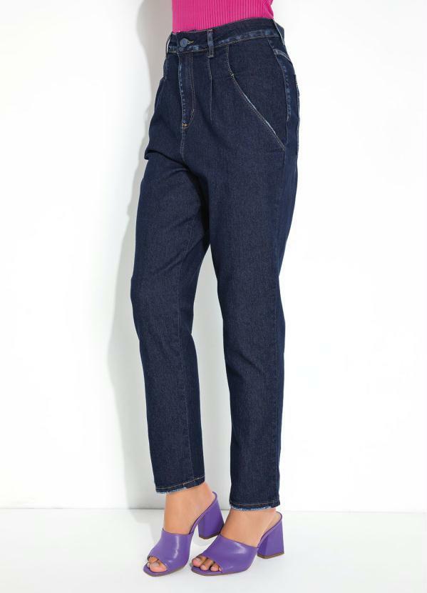 Calça Jeans Mom Jeans com Bolsos Sawary
