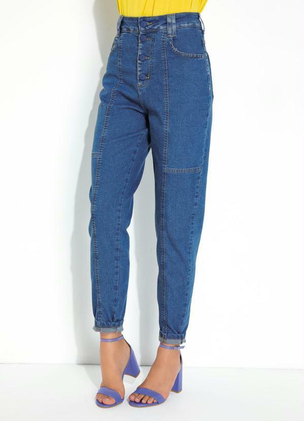 Calça Jeans Mom Jeans com Botões Sawary