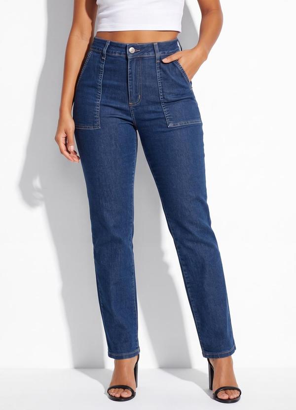 Calça Jeans Reta Azul