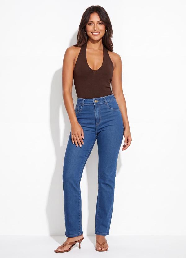 Calça Jeans Reta Azul