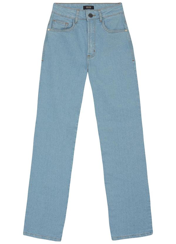 Calça Jeans Reta Cintura Alta Azul Claro