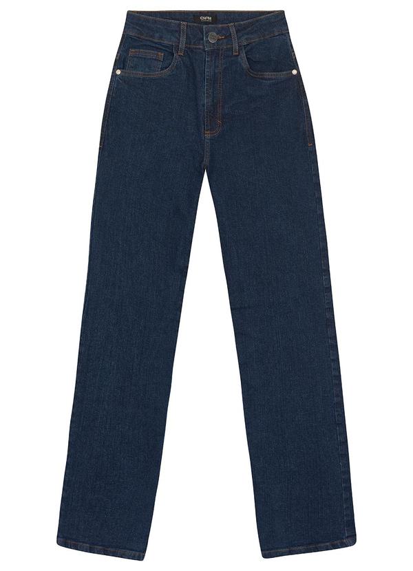 Calça Jeans Reta Cintura Alta Azul Escuro
