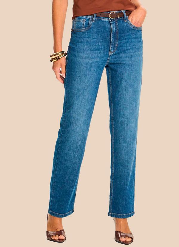 Calça Jeans Reta Slim Amarilis Azul
