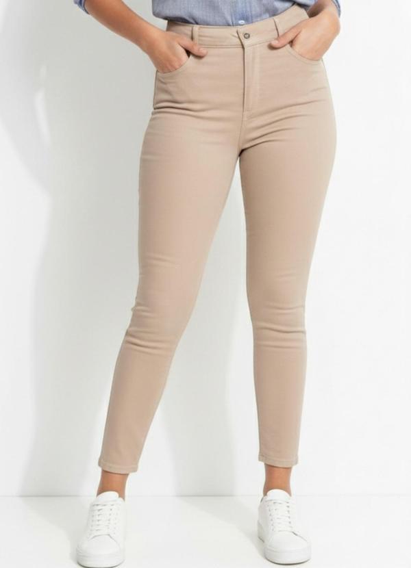 Calça Jeans Skinny Bege