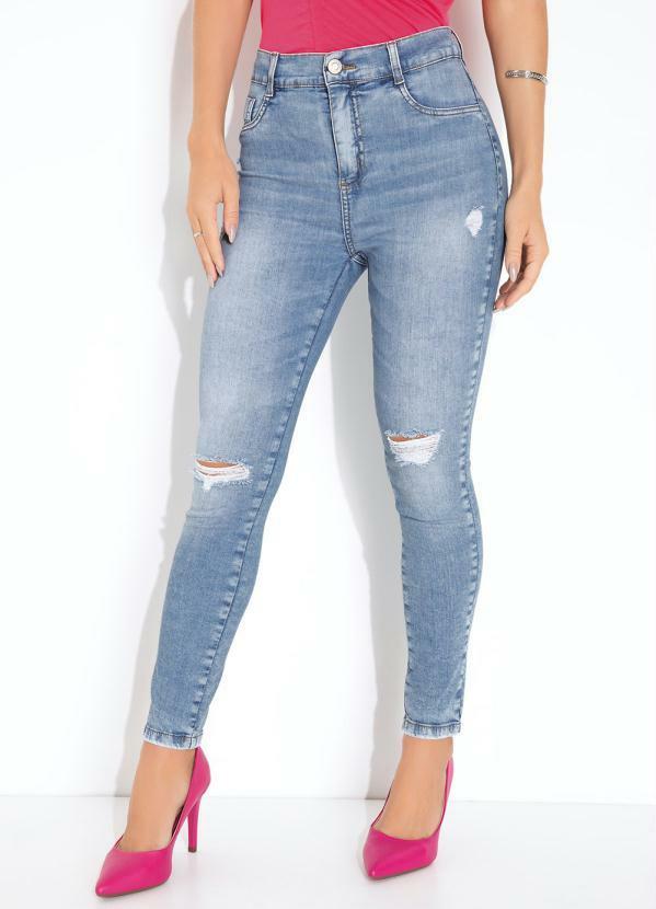 Vista 2 Calça Jeans Skinny Efeito Destroyed Sawary Sawary Jeans Sawary Jeans