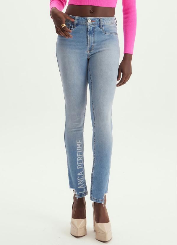 Vista 2 Calça Jeans Skinny High Azul Lança Perfume Lança Perfume