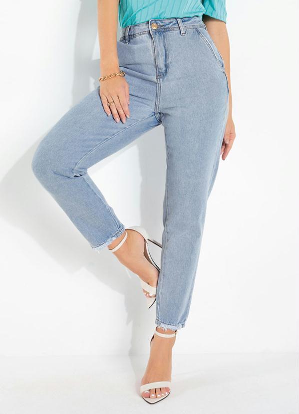 Calça Mom Jeans Clara com Bolsos e Puídos Sawary