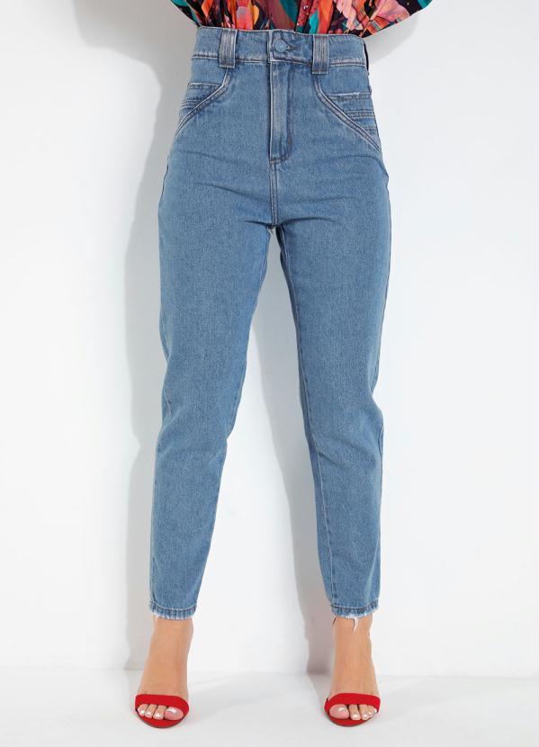 Calça Mom Jeans com Puídos Sawary