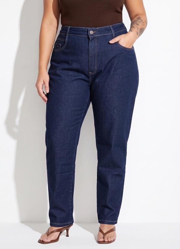 Calça Mom Jeans Plus Size Azul