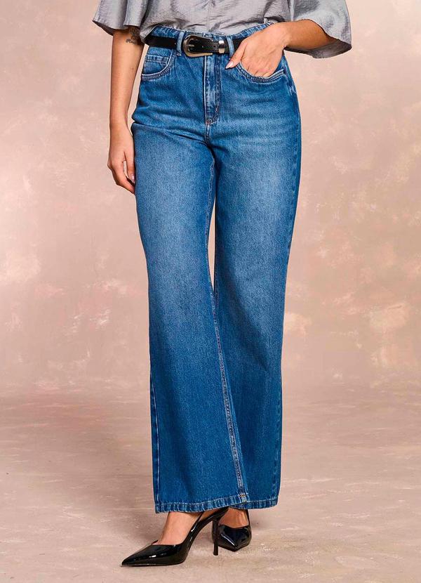 Calça Reta Peônia Urban Desire em Denim Azul