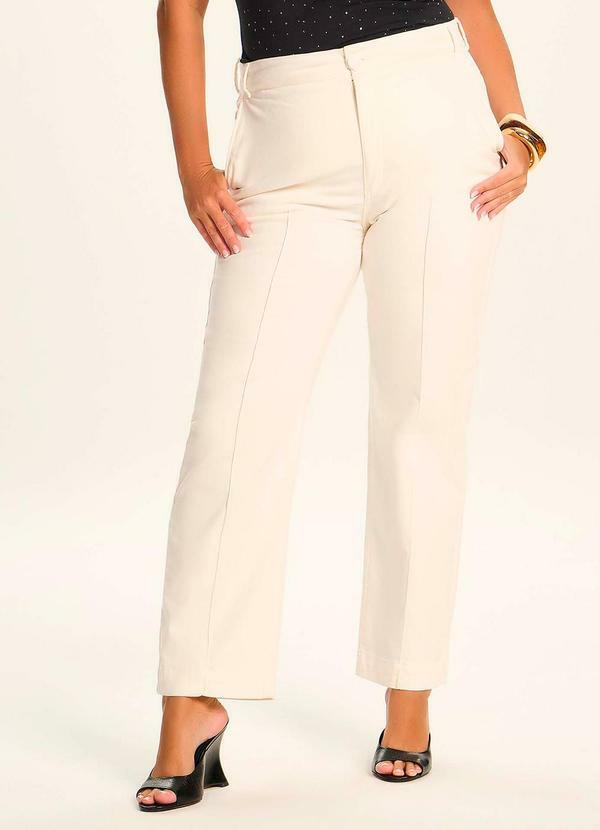 Calça Reta Slim Sarja Amarilis Branco