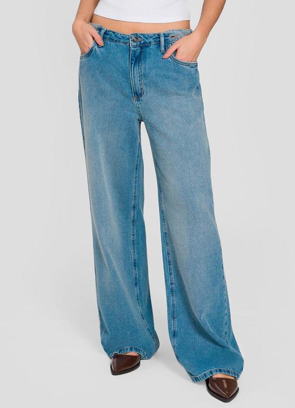 Calça Skater com Ajuste de Cintura Azul