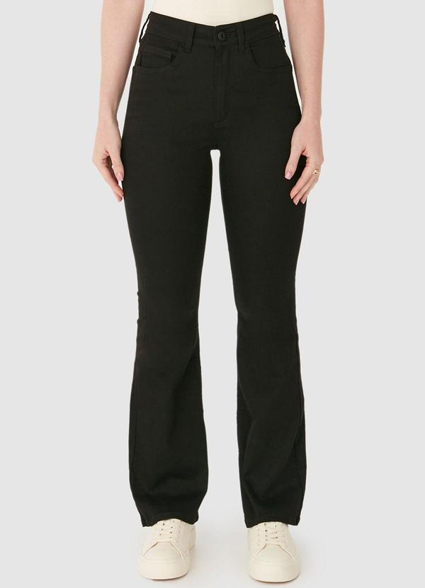 Calça Small Flare em Sarja Preto