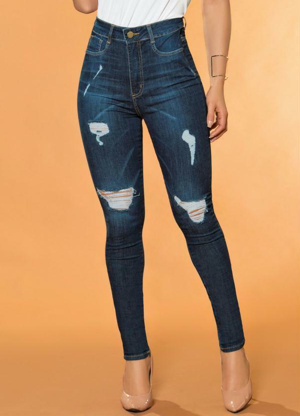 Calça Super Lipo Destroyed Sawary Jeans