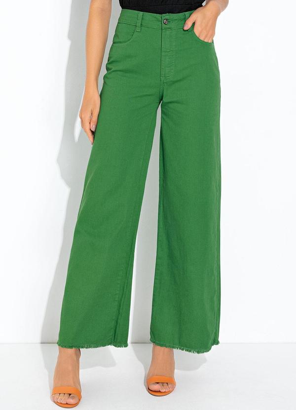 Vista 2 Calça Verde em Jeans Quintess Quintess
