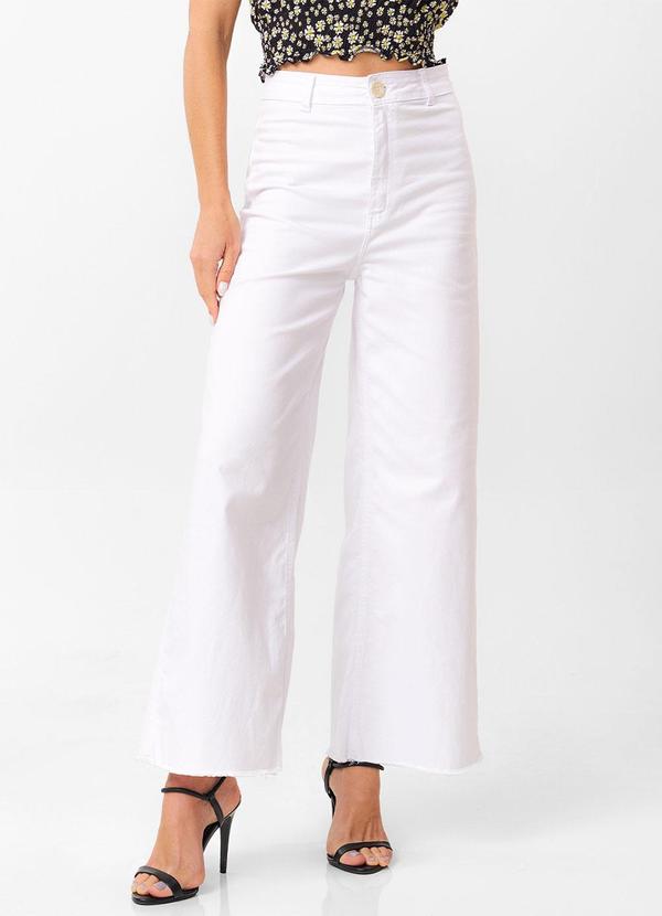 Calça Wide Leg Feminina Branco