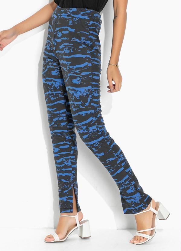 Vista 2 Calça Camuflado Azul com Fenda na Barra Moda Pop Moda Pop