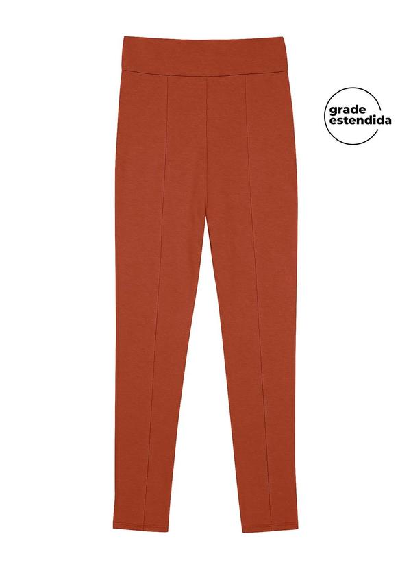 Calça Legging com Costura Frontal Marrom