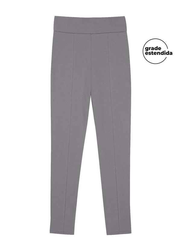 Calça Legging Feminina com Costura Frontal Cinza