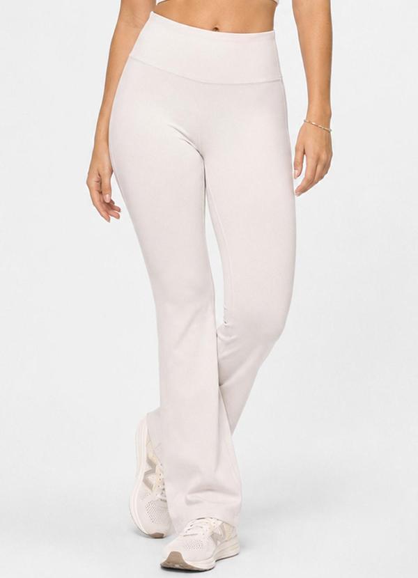 Calça Legging Flare Feminina Fitness Bege