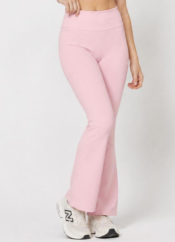Calça Legging Flare Feminina Fitness Rosa